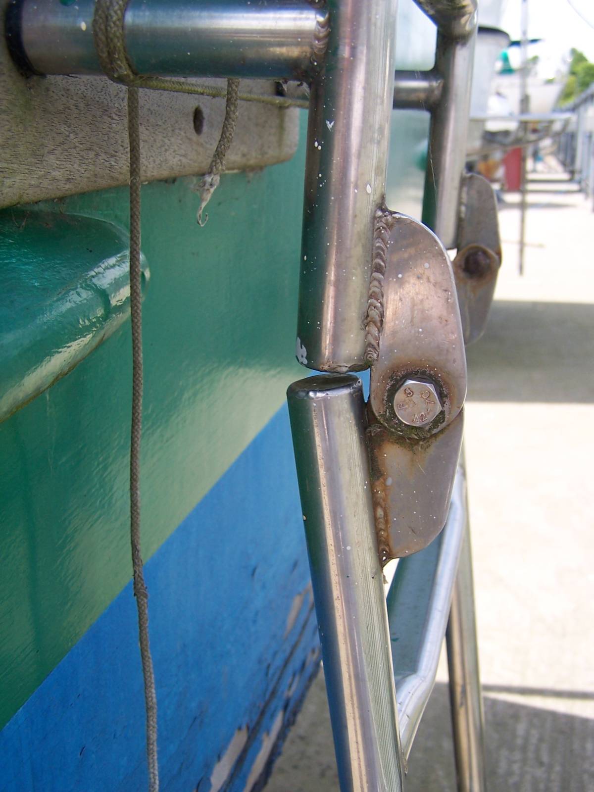 Ladder bracket rusty before using super stainless - the best marine stainless steel cleaner for boats effortless and efficient leaving the stainless on board your boat spotless